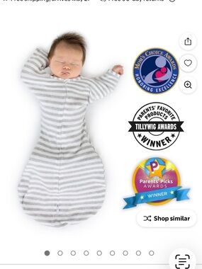 Swaddle Designs Heathered Gray Striped Transitional Swaddle Sack for Babies